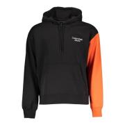 Zwarte hoodie met borduursel en logo Calvin Klein , Black , Heren