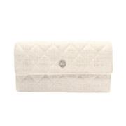 Pre-owned Canvas wallets Chanel Vintage , White , Dames