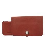 Pre-owned Leather wallets Hermès Vintage , Brown , Dames