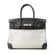 Pre-owned Leather handbags Hermès Vintage , Gray , Dames