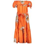 Oranje Katoenen Jurk met Riem Desigual , Orange , Dames