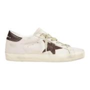 Hagedis Gedrukte Ster Hiel Sneakers Golden Goose , White , Dames