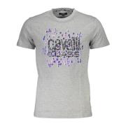 Grijze T-shirt Korte Mouwen Heren Cavalli Class , Gray , Heren