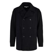 Gebreide Mouw Wol Peacoat Comme des Garçons , Blue , Heren