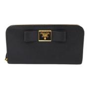 Pre-owned Leather wallets Prada Vintage , Black , Dames