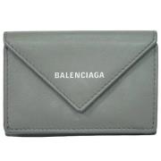 Pre-owned Leather wallets Balenciaga Vintage , Gray , Dames