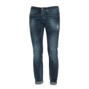 Gescheurde Denim Blauwe Skinny Fit Jeans Dondup , Blue , Heren