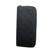 Pre-owned Leather wallets Louis Vuitton Vintage , Black , Heren