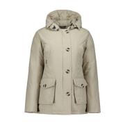 Stijlvolle Jas Hrw0428 Airforce , Beige , Dames