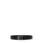 Zwart gladleren riem met logo Orciani , Black , Heren