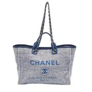 Pre-owned Leather chanel-bags Chanel Vintage , Blue , Dames