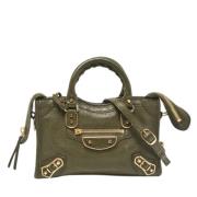 Pre-owned Leather totes Balenciaga Vintage , Green , Dames