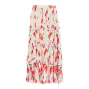 Bloemenprint Gelaagde Zijden Rok Raquel Diniz , Multicolor , Dames