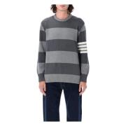 Grijze Tonal Gebreide Rugby Rose Sweater Thom Browne , Gray , Heren