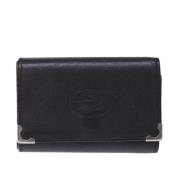 Pre-owned Leather wallets Cartier Vintage , Black , Dames