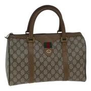 Pre-owned Leather travel-bags Gucci Vintage , Beige , Dames