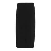 Klassieke Zwarte Rok met Achtersplit Part Two , Black , Dames