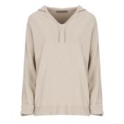 Beige Cashmere Blend Hoodie met Helder Details D.Exterior , Beige , Da...