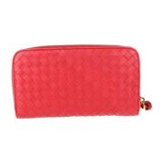 Pre-owned Leather wallets Bottega Veneta Vintage , Red , Dames