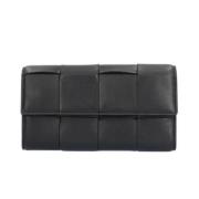 Pre-owned Leather wallets Bottega Veneta Vintage , Black , Dames