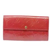 Pre-owned Leather wallets Louis Vuitton Vintage , Red , Dames