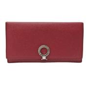 Pre-owned Leather wallets Bvlgari Vintage , Red , Dames