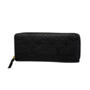 Pre-owned Leather wallets Louis Vuitton Vintage , Black , Dames