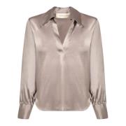 Beige Top voor Vrouwen, Stijlvol en Veelzijdig Blanca Vita , Beige , D...