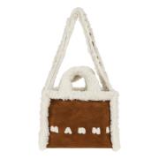 Bruin Leren Shopper Tas Marni , Brown , Dames