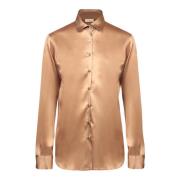 Metallic shirt voor vrouwen Blanca Vita , Brown , Dames