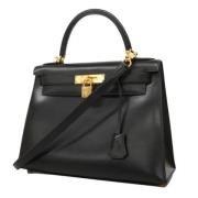 Pre-owned Leather handbags Hermès Vintage , Black , Dames