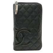 Pre-owned Leather wallets Chanel Vintage , Black , Dames