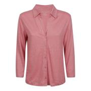 Roze Linnen Elastaan T-shirts Polos Majestic Filatures , Pink , Dames