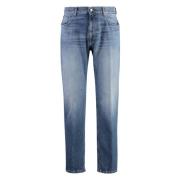 Straight-leg jeans met contraststiksels Dondup , Blue , Heren