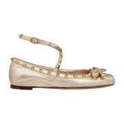 Gouden Ballerina Flats Elegant Chic Stijl Valentino Garavani , Yellow ...