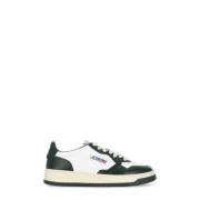 Witte Leren Sneakers met Loged Details Autry , Black , Heren