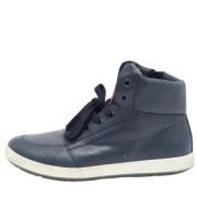 Pre-owned Leather sneakers Prada Vintage , Blue , Heren