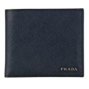 Pre-owned Leather wallets Prada Vintage , Blue , Heren