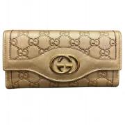 Pre-owned Leather wallets Gucci Vintage , Yellow , Dames