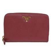 Pre-owned Leather wallets Prada Vintage , Red , Dames