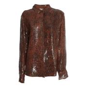 Paillet Cacao Shirt Aw24 Dries Van Noten , Brown , Dames