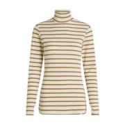 Gestreepte longsleeve top Penn&Ink N.Y , Beige , Dames