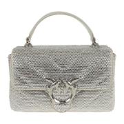 Metallic Cross Body Tas Pinko , Gray , Dames