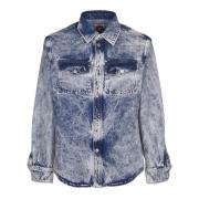 Japanse Denim Western T-shirt Kenzo , Blue , Heren