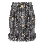 Elegante Tweed Rok Noir/Multico Balmain , Black , Dames