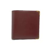 Pre-owned Leather wallets Cartier Vintage , Red , Dames