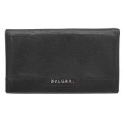 Pre-owned Leather wallets Bvlgari Vintage , Black , Dames