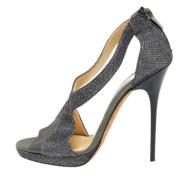 Pre-owned Leather sandals Jimmy Choo Pre-owned , Gray , Dames