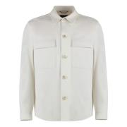 Casual Overshirt met Zakken en Viscose Hugo Boss , White , Heren