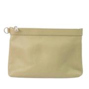 Pre-owned Leather clutches Bottega Veneta Vintage , Beige , Dames